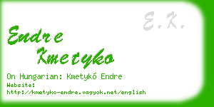 endre kmetyko business card